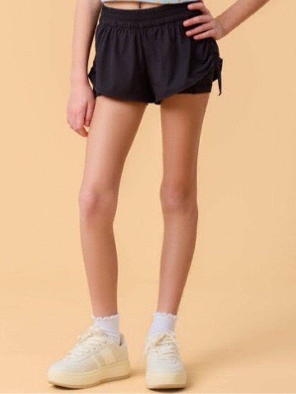 Blogilates Girls' Mommy & Me Tiny Bows Shorts - Black S